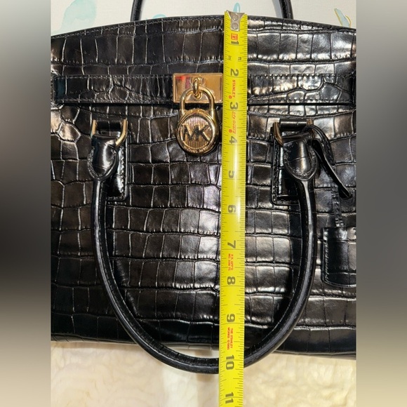Michael Kors Hamilton Crocodile-Embossed Satchel - Picture 5 of 12